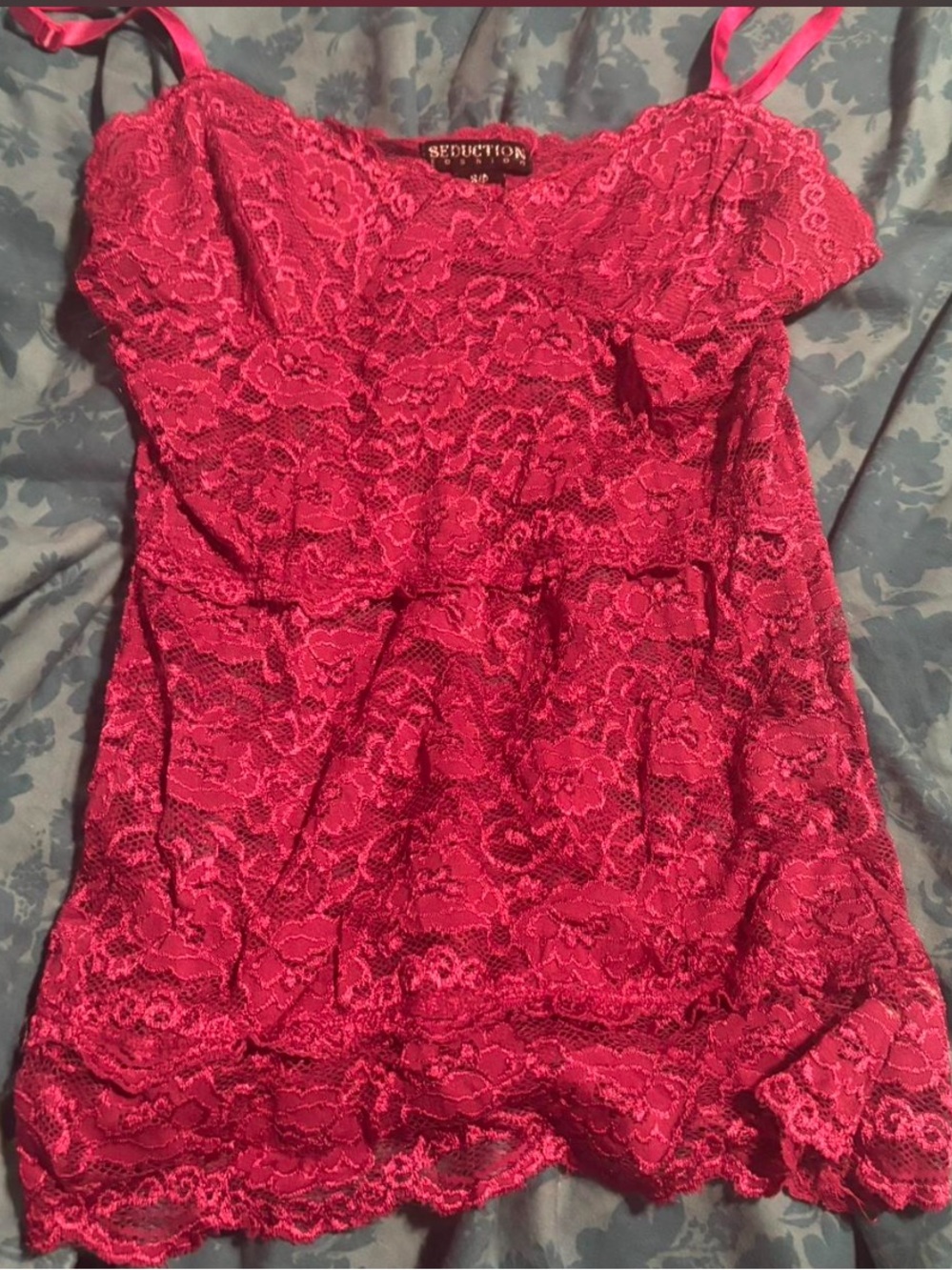 Seduction Hot Pink Lace Cami with Adjustable Straps